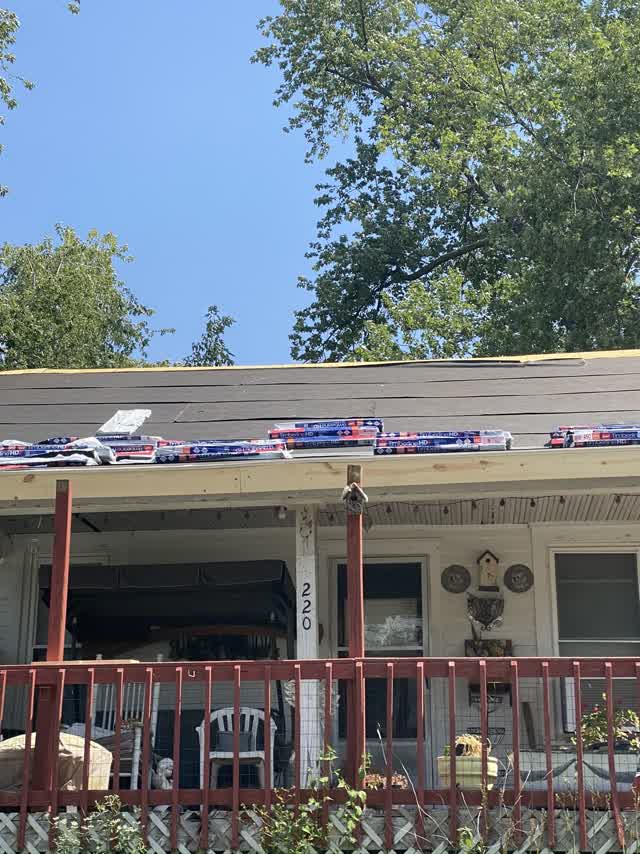 Roof ready with shingle bundles in place