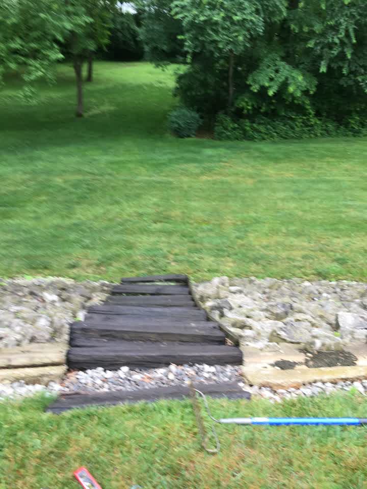 Old timber steps before replacement