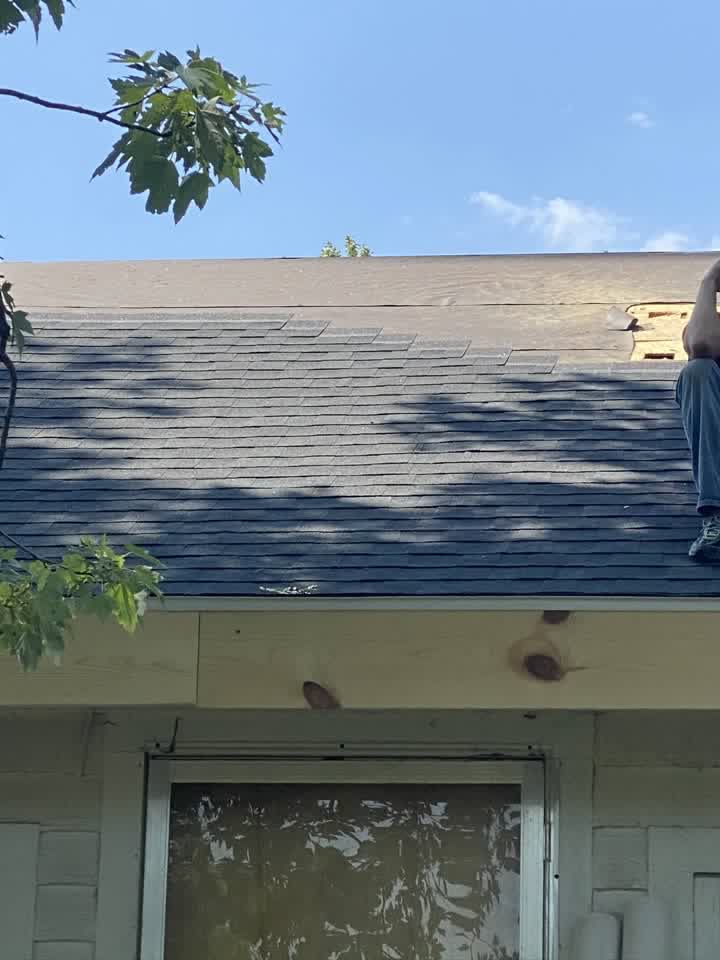 New shingles going up over fresh decking